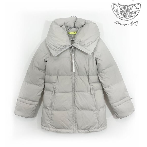 Cole Haan / Down Winter Puffer Coat / Color Grey Tan / Size XS - Picture 3 of 7